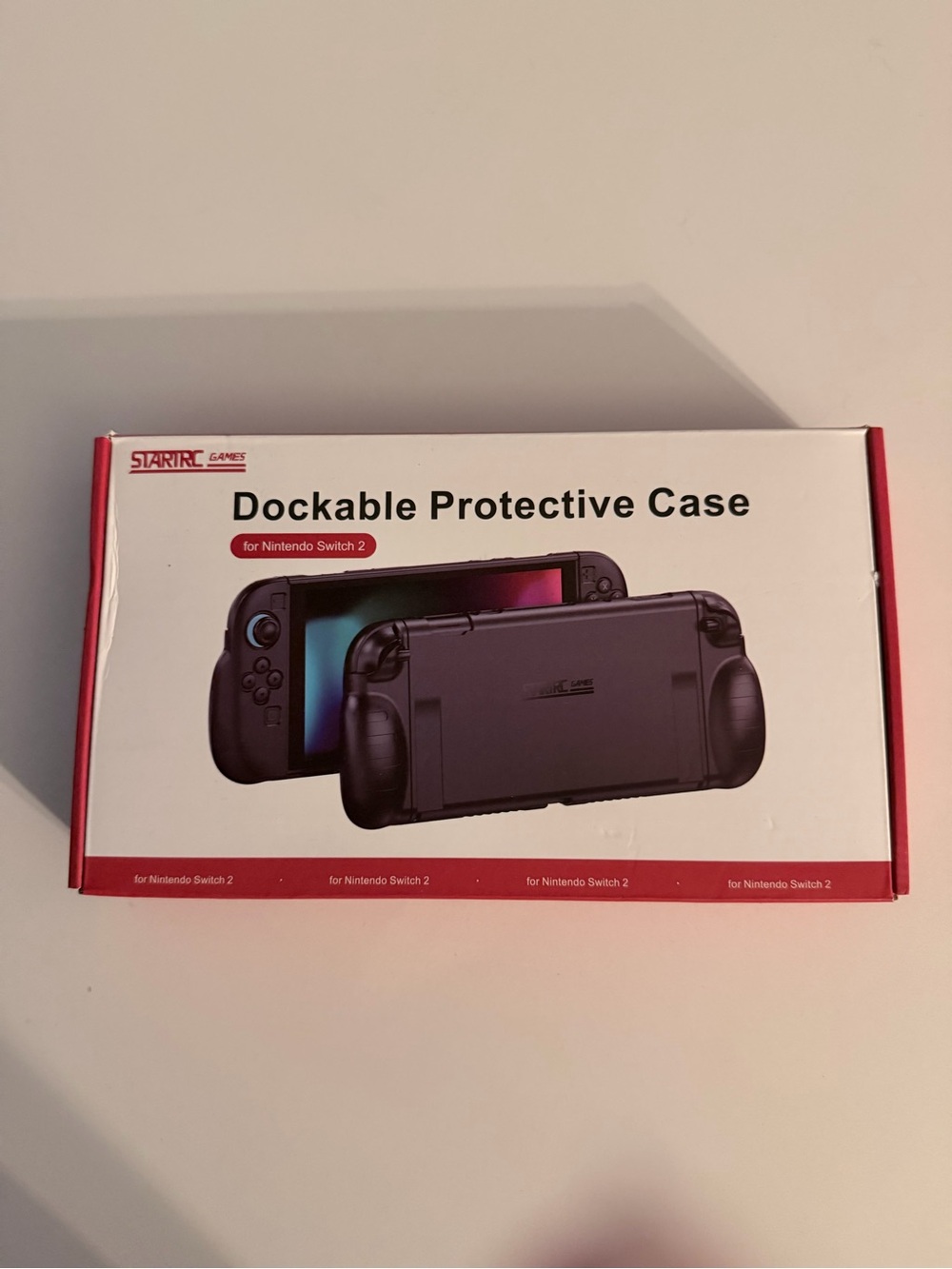 STARTRC Dockable Protective Case for Nintendo Switch 2 - Black/Red Packaging